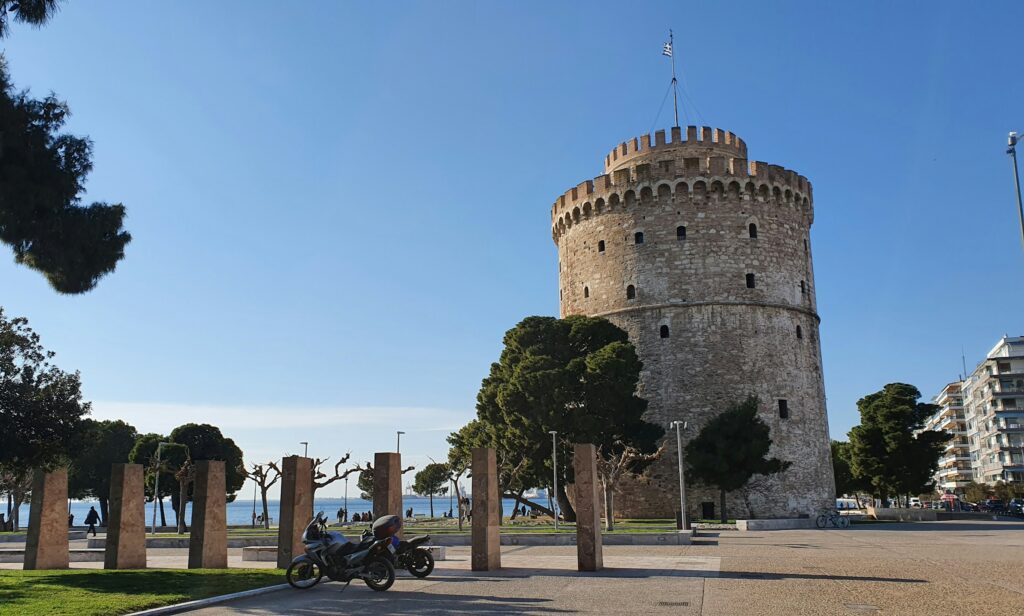 White Tower and waterfront in Thessaloniki Greece