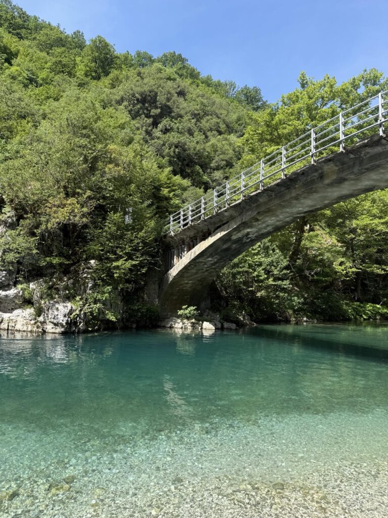 Clear waters of the Voidomatis River near Aristi in Zagori, Greece