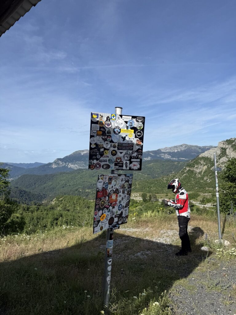 Motorcycle stop near Nea Kotyli during a Northern Greece road trip