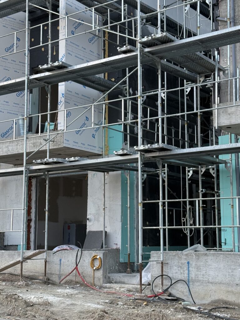 Energy efficient insulation on a new building in Greece